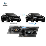 05-09 Ford Mustang 5th Gen (S-197 I) Pre-Facelift Vland LED Dual Beam Projector Headlights Black