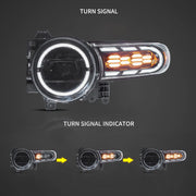 06-22 Toyota FJ Cruiser XJ10 Vland Full LED Dual Beam Projector Upgrade Headlights With start-up animation