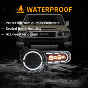 06-22 Toyota FJ Cruiser XJ10 Vland Full LED Dual Beam Projector Upgrade Headlights With start-up animation