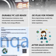 06-22 Toyota FJ Cruiser XJ10 Vland Full LED Dual Beam Projector Upgrade Headlights With start-up animation