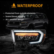 07-13 Toyota Tundra & 08-21 Toyota Sequoia Vland LED Matrix Projector HeadLights Black