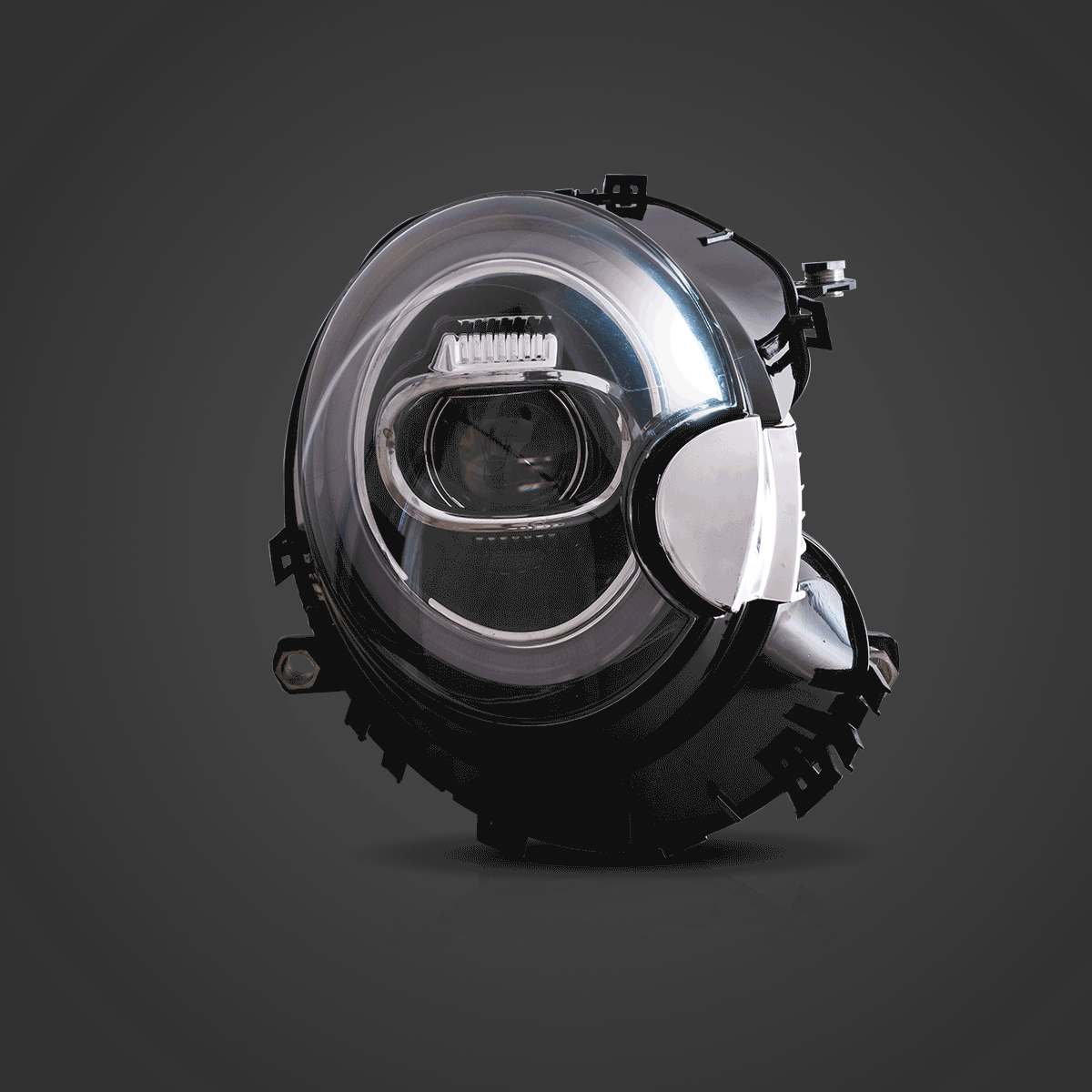 07-15 Mini Cooper (R55 R56 R57 R58 R59) Vland LED Dual Beam Projector Headlights Black