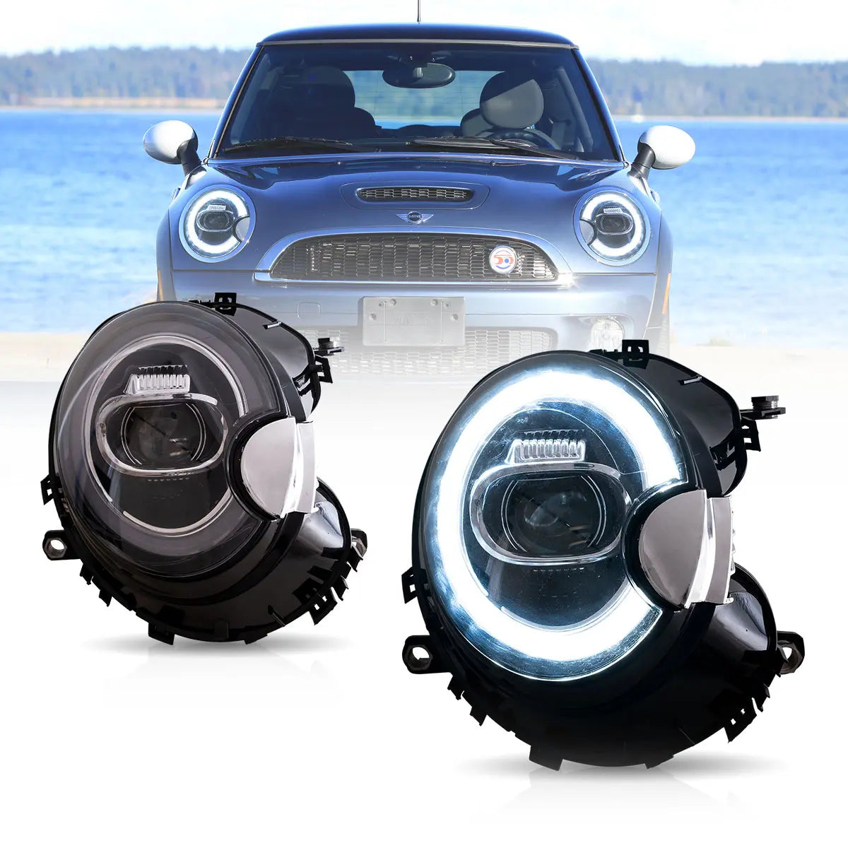 07-15 Mini Cooper (R55 R56 R57 R58 R59) Vland LED Dual Beam Projector Headlights[E-mark]