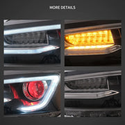 10-18 VW Jetta MK6 Vland Dual Beam Projector Aftermarket Headlights Black With Red Demon Eyes E-mark