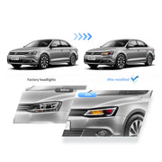 10-18 VW Jetta MK6 Vland Dual Beam Projector Aftermarket Headlights Black With Red Demon Eyes E-mark