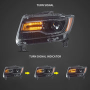 11-13 Jeep Grand Cherokee (WK2) Vland Headlights Full LED With Startup Animation/ Blue DRL
