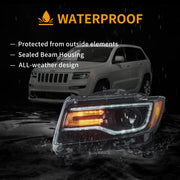 11-13 Jeep Grand Cherokee (WK2) Vland Headlights Full LED With Startup Animation/ Blue DRL