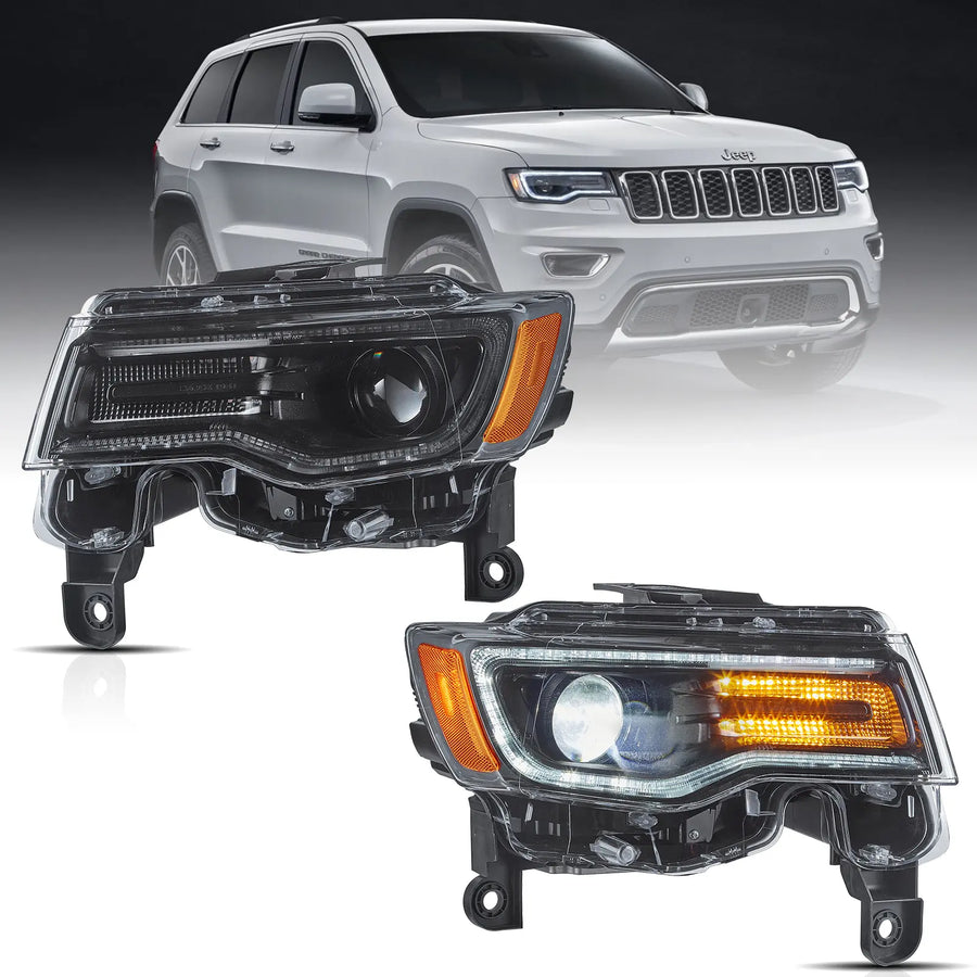 Buy Now 14-22 Jeep Grand Cherokee (WK2) Vland Headlights Full LED With Startup Animation/ Blue DRL and upgrade car parts from SIR Tuning at the Best Price. Headlights, Tail lights, Bodykits, Navigations, Headlights and more - Fast & Free Shipping within Europe, US & Worldwide.