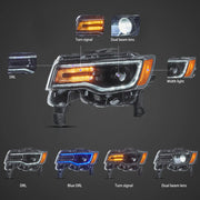 14-22 Jeep Grand Cherokee (WK2) Vland Headlights Full LED With Startup Animation/ Blue DRL