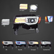 14-22 Jeep Grand Cherokee (WK2) Vland Headlights Full LED With Startup Animation/ Blue DRL
