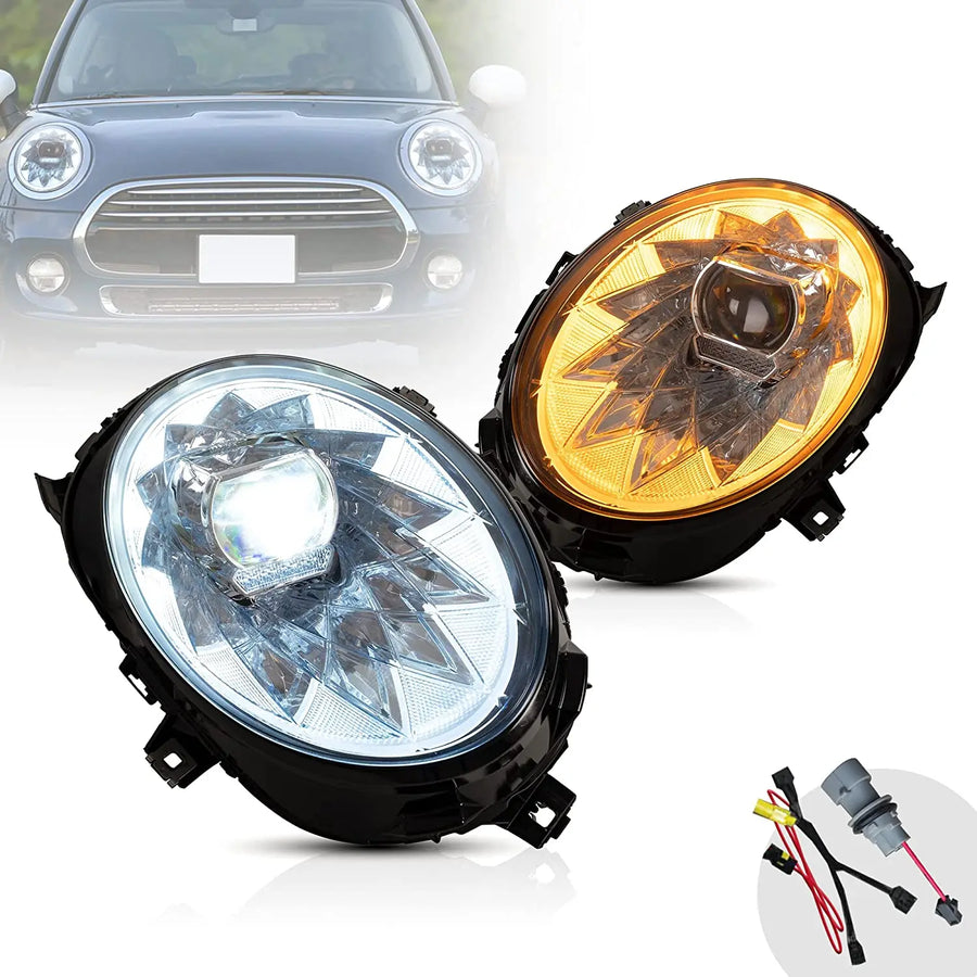 Buy Now 14-22 Mini Cooper (F55 F56 F57) Vland LED Dual Beam Projector Headlights [E-mark] and upgrade car parts from SIR Tuning at the Best Price. Headlights, Tail lights, Bodykits, Navigations, Headlights and more - Fast & Free Shipping within Europe, US & Worldwide.