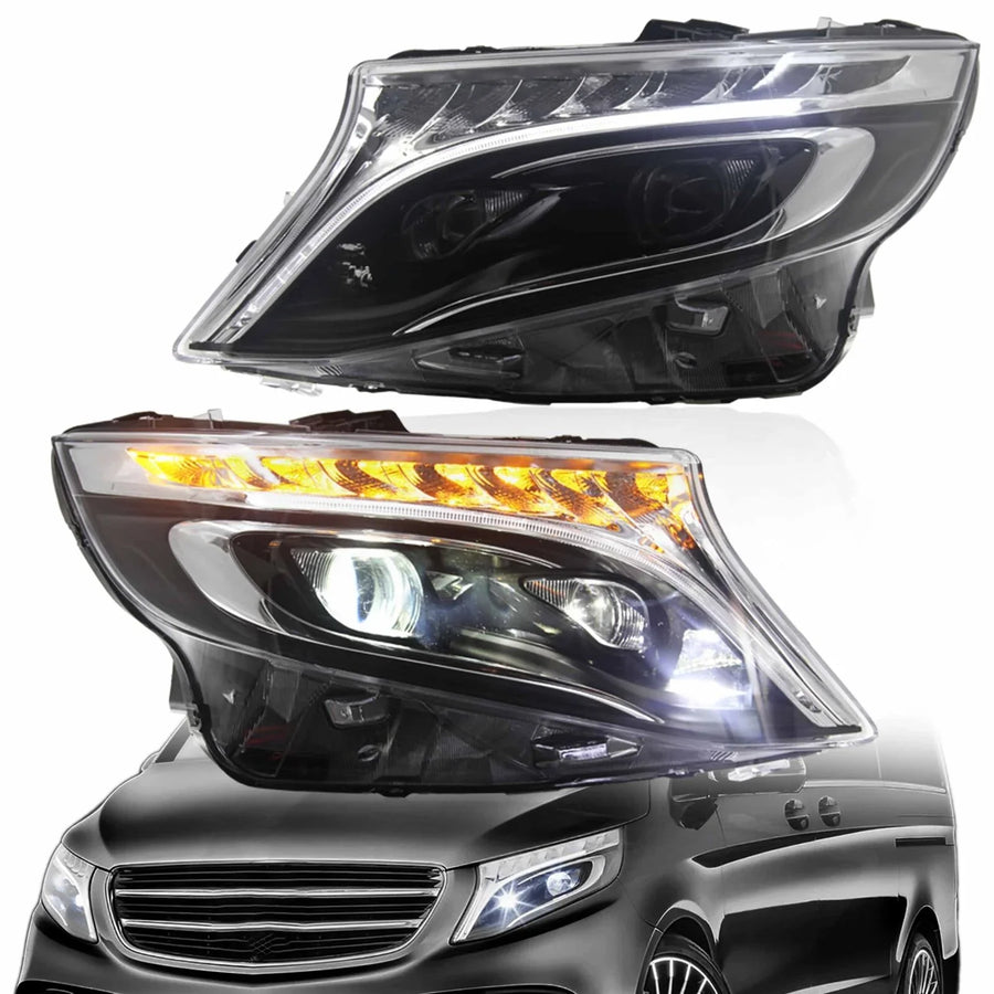 Buy Now Mercedes-Benz Vito V-Class W447 2014-2023 Vland LED Headlights [E-mark] and upgrade car parts from SIR Tuning at the Best Price. Headlights, Tail lights, Bodykits, Navigations, Headlights and more - Fast & Free Shipping within Europe, US & Worldwide.