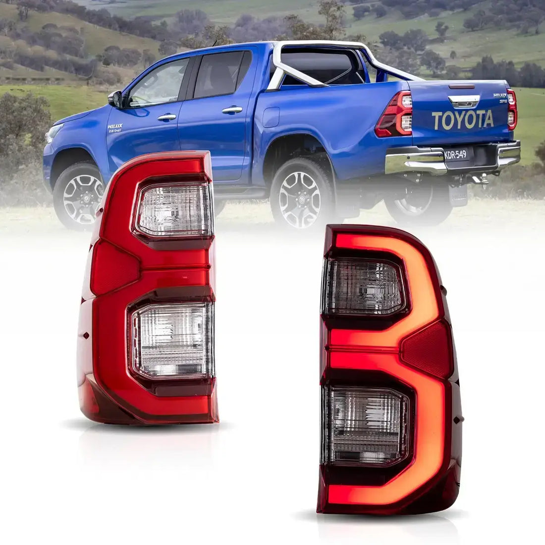 Buy Now 15-22 Toyota Hilux Vland LED Tail Lights With Dynamic Welcome Lighting and upgrade car parts from SIR Tuning at the Best Price. Headlights, Tail lights, Bodykits, Navigations, Tail lights and more - Fast & Free Shipping within Europe, US & Worldwide.