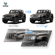 Vland 18-Up Jeep Wrangler JL JLU JT Rubicon Full LED Headlights With Start-up animation