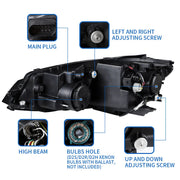 18-21 Volkswagen Golf MK7.5 Vland Projector Headlights Black [E-mark]