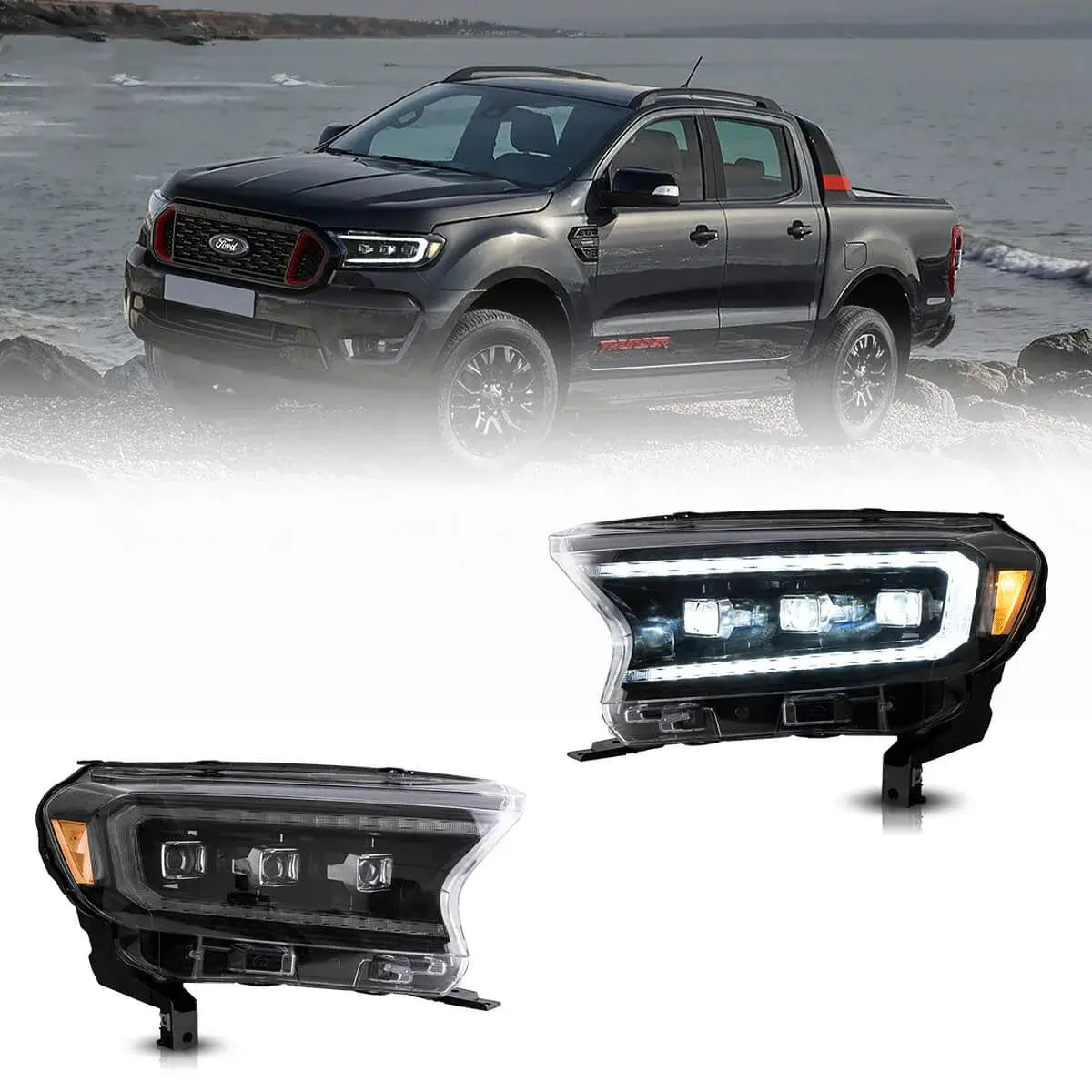 19-23 Ford Ranger [US Types] Vland LED Matrix Projector HeadLights [E-mark]