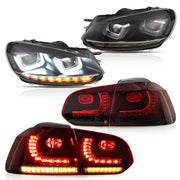 Vland Headlights & Tail Lights For 2008-2013 Golf MK6 LED set [E-mark] W/ sequential