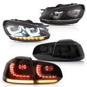 Vland Headlights & Tail Lights For 2008-2013 Golf MK6 LED set [E-mark] W/ sequential