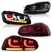 Vland Headlights & Tail Lights For 2008-2013 Golf MK6 LED set [E-mark] W/ sequential