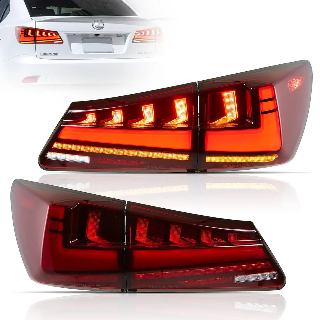 Buy Now Vland Carlamp Tail Lights For Lexus 2006-2012 IS250 IS350 ISF with Amber Turn Signal and upgrade car parts from SIR Tuning at the Best Price. Headlights, Tail lights, Bodykits, Navigations, Tail lights and more - Fast & Free Shipping within Europe, US & Worldwide.