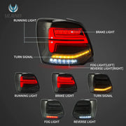 09-17 VW Polo MK5 Vland LED Aftermarket Tail Lights With Sequential Turn Signal [E-mark]