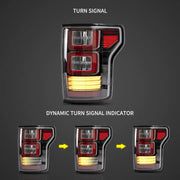 15-20 Ford F150 13th Gen Vland LED Tail Lights With Amber Sequential Turn Signal