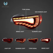 12-20 Toyota 86 GT86 FT86 13-20 Subaru BRZ 13-20 Scion FR-S Vland LED Tail Lights With Sequential Turn Signal [Dragon Style]