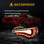 12-20 Toyota 86 GT86 FT86 13-20 Subaru BRZ 13-20 Scion FR-S Vland LED Tail Lights With Sequential Turn Signal [Dragon Style]