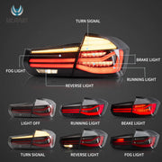 2012-2018 BMW F30 F80 M3 3-Series Vland LED Tail Lights With Sequential Turn Signal [E-mark]