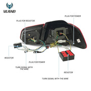 08-12 VW Golf Mk6 Vland LED Aftermarket Tail Lights With Amber Sequential Turn Signal [E-mark]