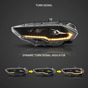 18-22 Ford Mustang 6th Gen Facelifted Vland (Ⅱ) LED Dual Beam Projector HeadLights Black
