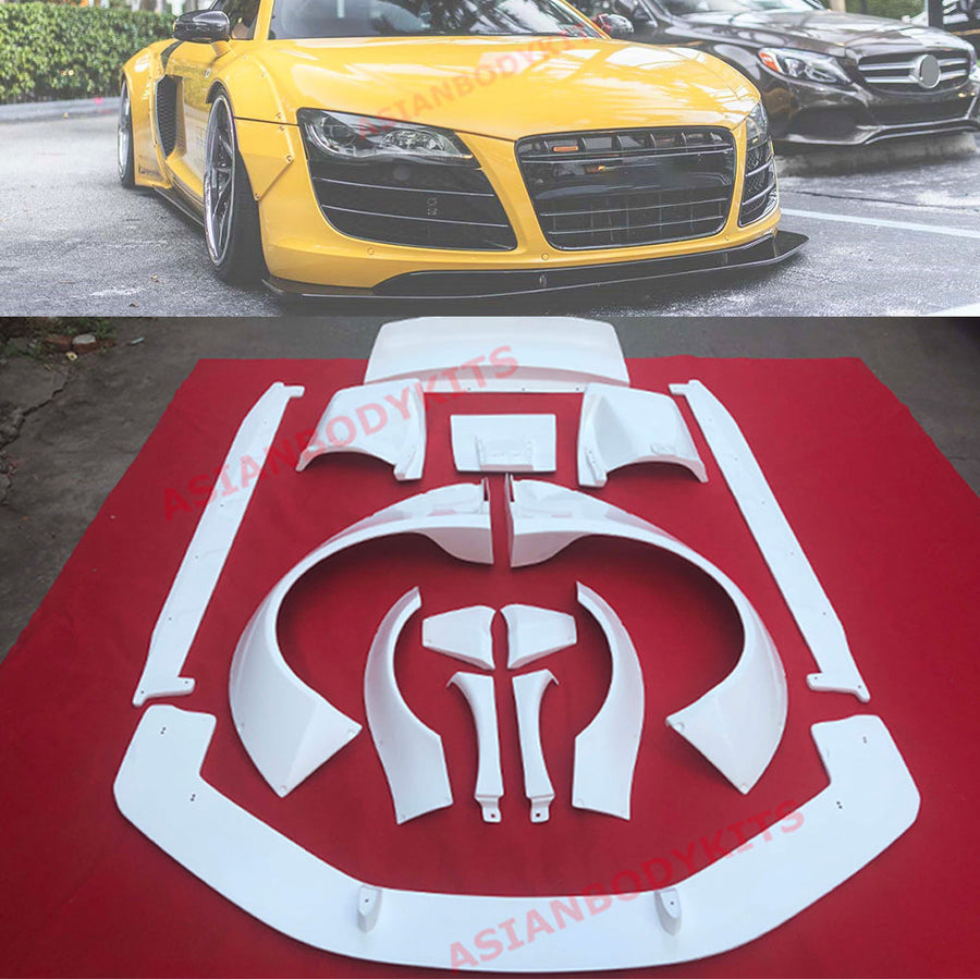 Buy Now WIDE BODY KIT FOR AUDI R8 TYPE 42 2007 - 2015 | LB STYLE and upgrade car parts from SIR Tuning at the Best Price. Headlights, Tail lights, Bodykits, Navigations, body kit and more - Fast & Free Shipping within Europe, US & Worldwide.
