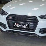 KARBEL CARBON DRY CARBON FIBER FRONT LIP VER.2 FOR AUDI S4 & A4 S LINE 2017 - 2018 B9