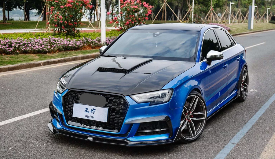 Buy Now KARBEL DRY CARBON FIBER DOUBLE-SIDED HOOD BONNET VER.1 FOR AUDI A3 & A3 S LINE & S3 & RS3 2014-2020 and upgrade car parts from SIR Tuning at the Best Price. Headlights, Tail lights, Bodykits, Navigations, car parts and more - Fast & Free Shipping within Europe, US & Worldwide.