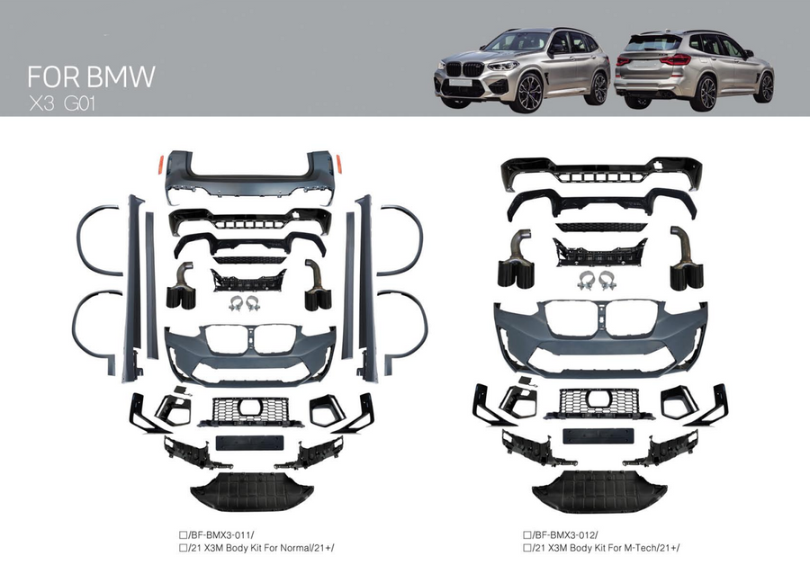 Buy Now X3M BODY KIT for BMW X3 G01 2021+ and upgrade car parts from SIR Tuning at the Best Price. Headlights, Tail lights, Bodykits, Navigations, Carbon body kit and more - Fast & Free Shipping within Europe, US & Worldwide.