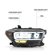 Vland Carlamp Matrix Projector and Full LED Headlights for Toyota Tacoma 2016-UP