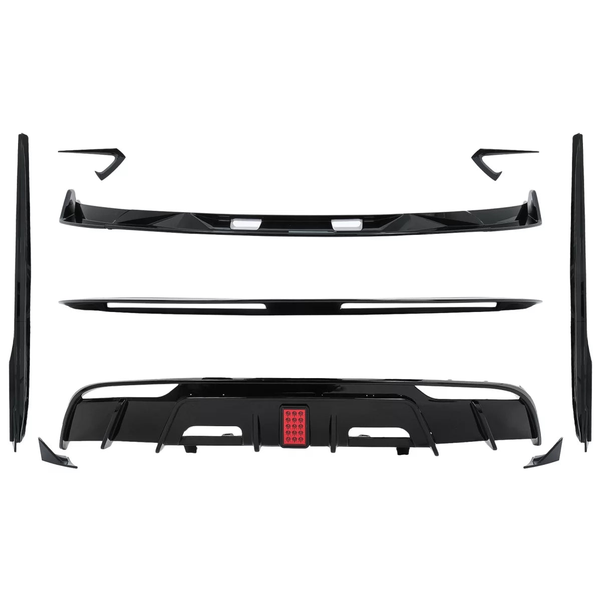 Aero Body Kit Extension suitable for Tesla Model 3 (2023-up) Bumper Lip Air Diffuser Piano Black – product image 1