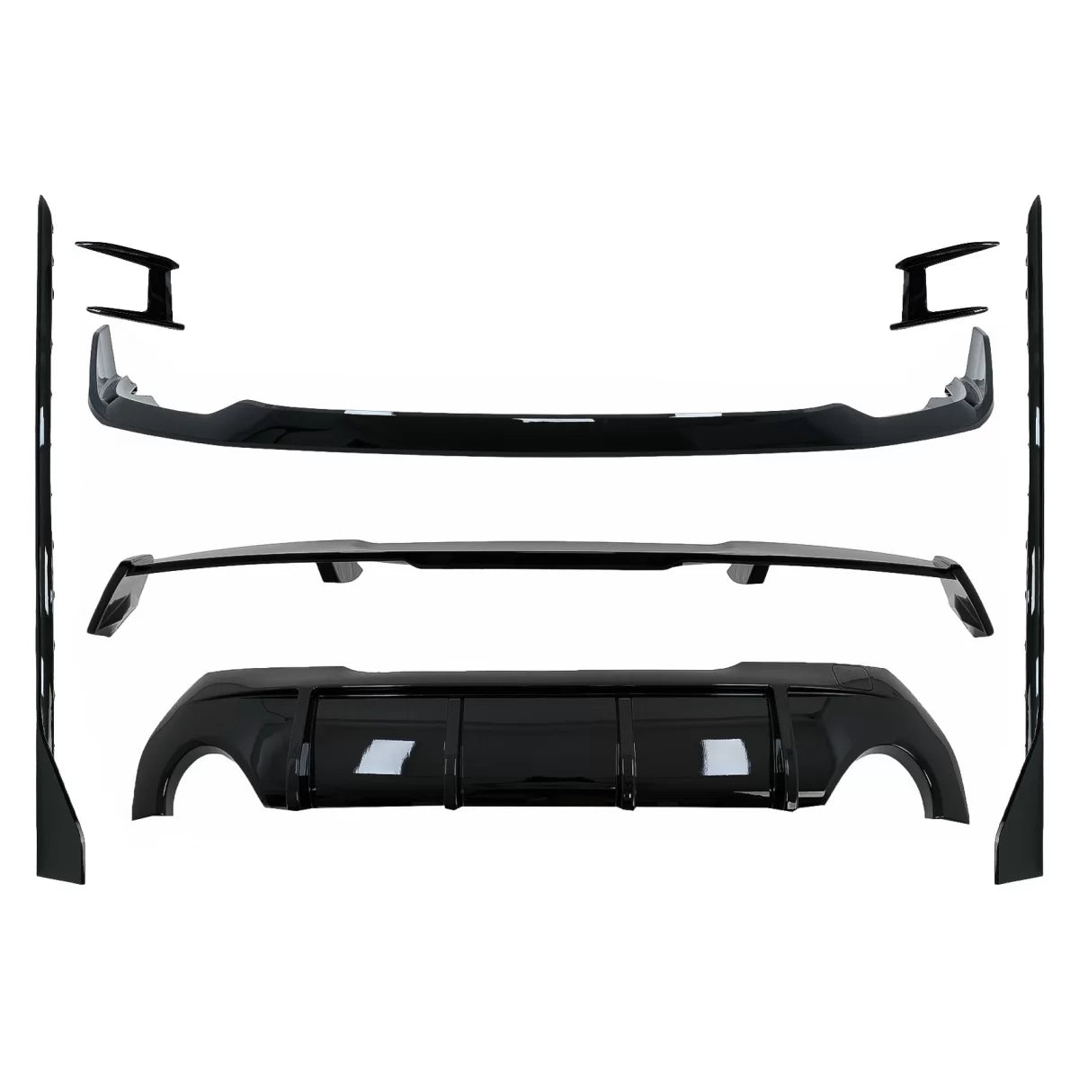 Aero Body Kit Front Bumper Lip and Air Diffuser suitable for BMW 1 Series F40 M Sport (2019-Up) Piano Black – product image 1