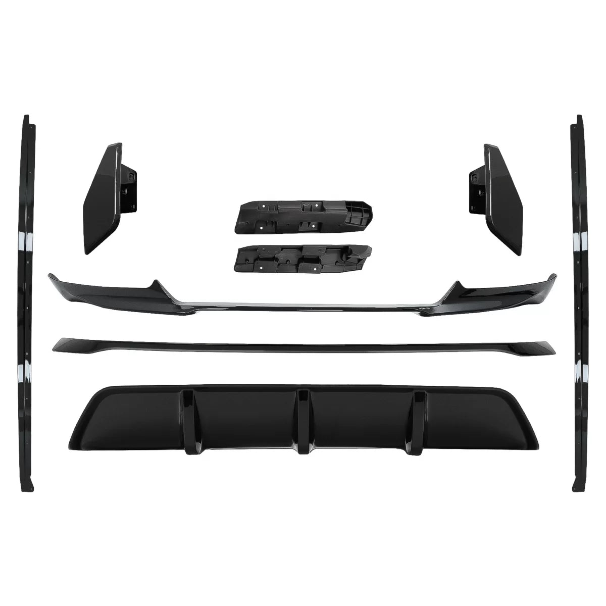 Aero Body Kit Front Bumper Lip and Air Diffuser suitable for BMW X6 F16 LCI (2015-2019) M Technik Sport Piano Black – product