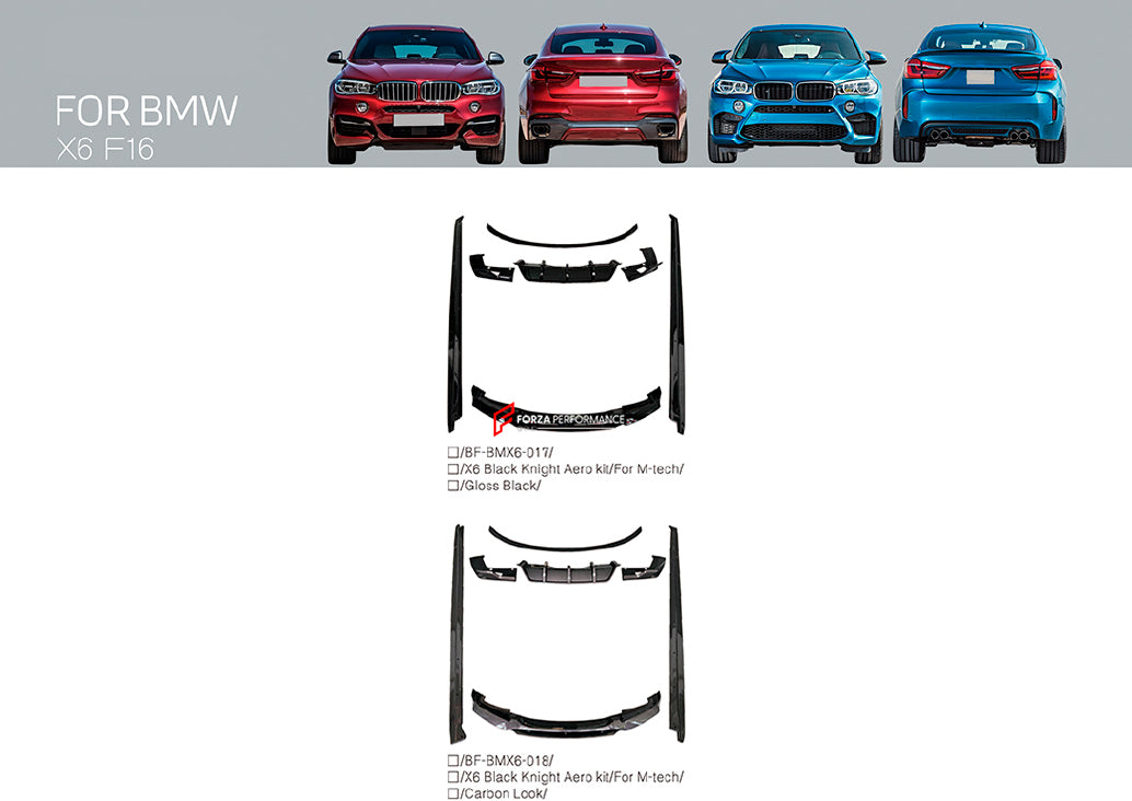 AERO KIT for BMW X6 F16 2014 - 2019 BLACK KNIGHT STYLE