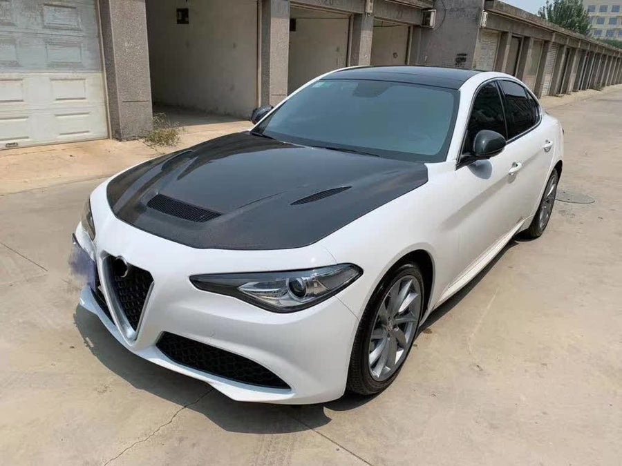 Buy Now CARBON HOOD for ALFA ROMEO GIULIA 952 2015 - 2022 and upgrade car parts from SIR Tuning at the Best Price. Headlights, Tail lights, Bodykits, Navigations, Carbon body kit and more - Fast & Free Shipping within Europe, US & Worldwide.
