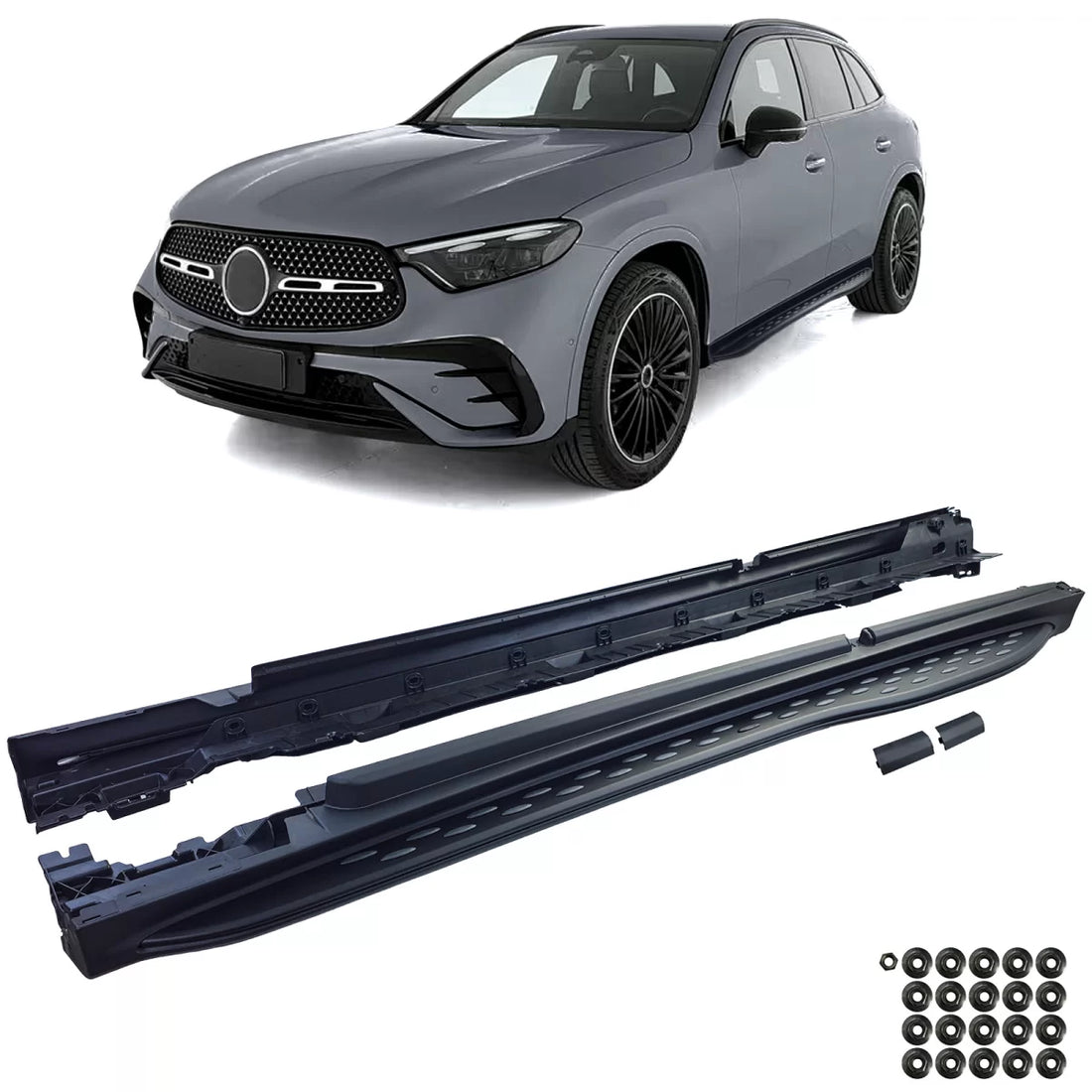 Aluminum running boards OE Style Black Edition fits Mercedes GLC X254 C254 Coupe – product image 1