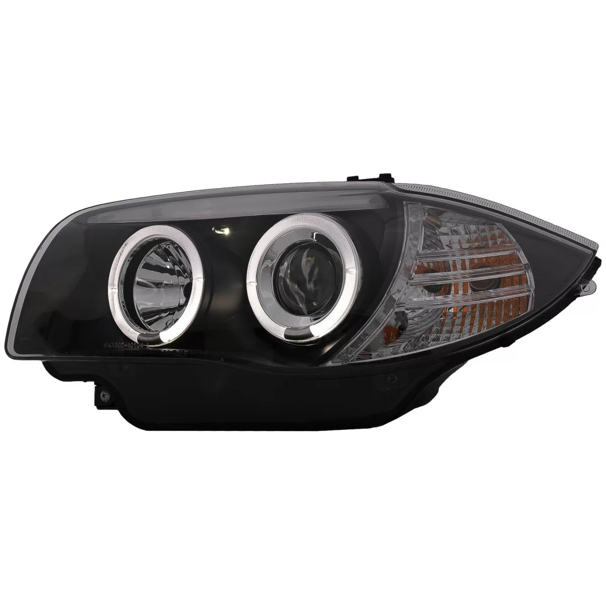 Angel Eyes Headlights suitable for BMW 1 Series E81 E82 E87 E88 (2004-2011) Black – product image 1