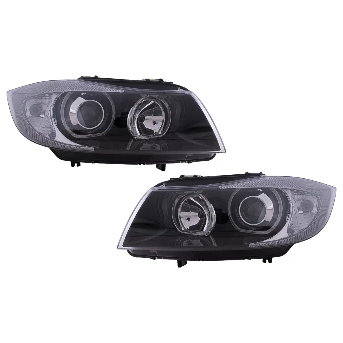Angel Eyes Headlights suitable for BMW 3 Series E90 E91 (03.2005-2011) Black – product image 1