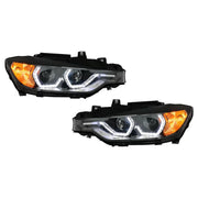 Angel Eyes Headlights LED DRL suitable for BMW 3 Series F30 F31 Sedan Touring (10.2011-05.2015) Black – product image 2