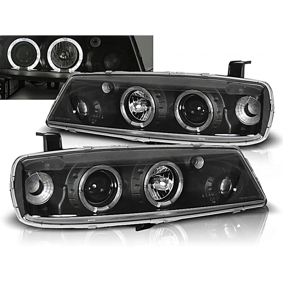 Angel Eyes Headlights suitable for Opel Calibra (08.1990-06.1997) Black – product image 1