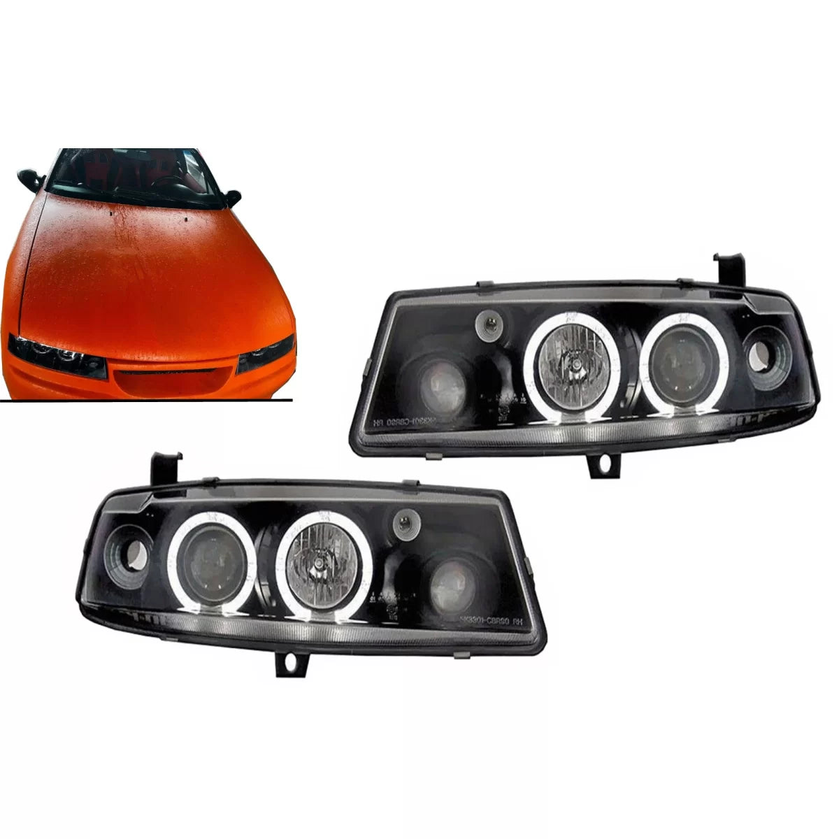 Angel Eyes Headlights suitable for Opel Calibra (08.1990-06.1997) Black – product image 1