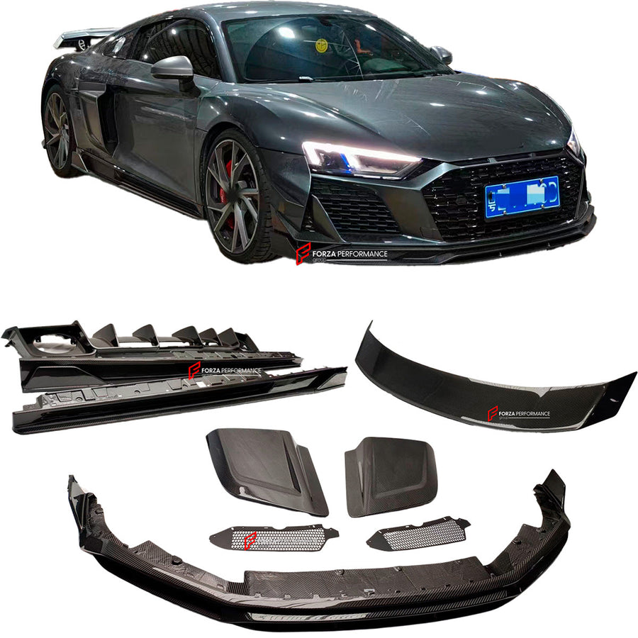 Buy Now AULENA DRY CARBON BODY KIT FOR AUDI R8 4S 2019 - 2023 and upgrade car parts from SIR Tuning at the Best Price. Headlights, Tail lights, Bodykits, Navigations, body kit and more - Fast & Free Shipping within Europe, US & Worldwide.