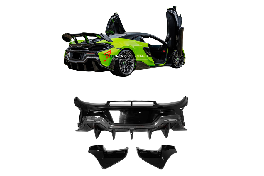 Buy Now AUTHENTIC DARWINPRO CARBON REAR BUMPER WITH DIFFUSER for MCLAREN 600LT 2018 - 2021 and upgrade car parts from SIR Tuning at the Best Price. Headlights, Tail lights, Bodykits, Navigations, body kit and more - Fast & Free Shipping within Europe, US & Worldwide.