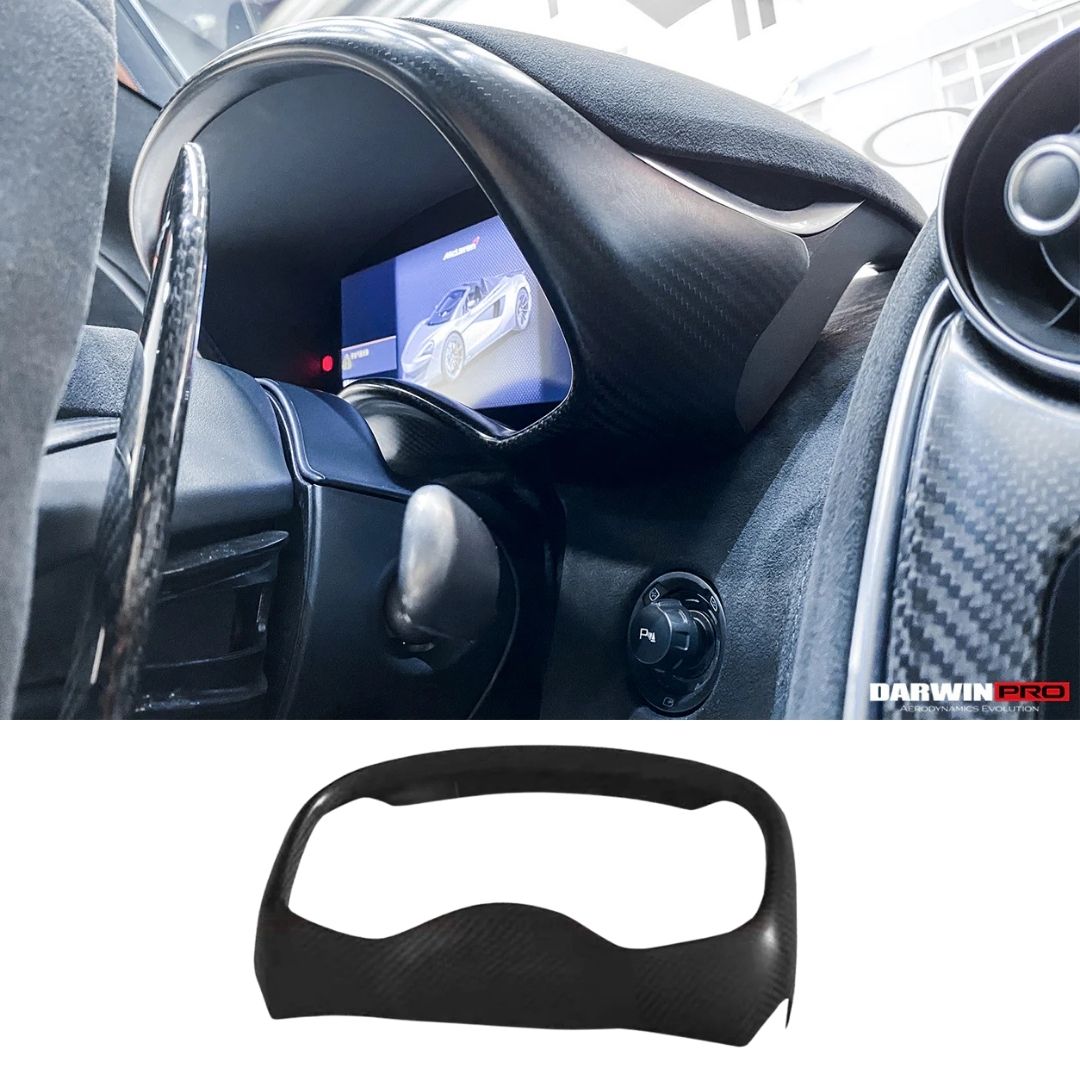 Buy Now AUTHENTIC DARWINPRO DRY CARBON INSTRUMENT SURROUND PANEL COVER for MCLAREN 540C 570S 570GT 600LT 2015 - 2021 and upgrade car parts from SIR Tuning at the Best Price. Headlights, Tail lights, Bodykits, Navigations, body kit and more - Fast & Free Shipping within Europe, US & Worldwide.
